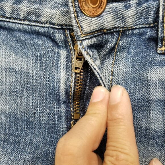 Loft Shorts Womens 2 Blue Stretch Denim Roll Cuff Jort - Picture 2 of 12